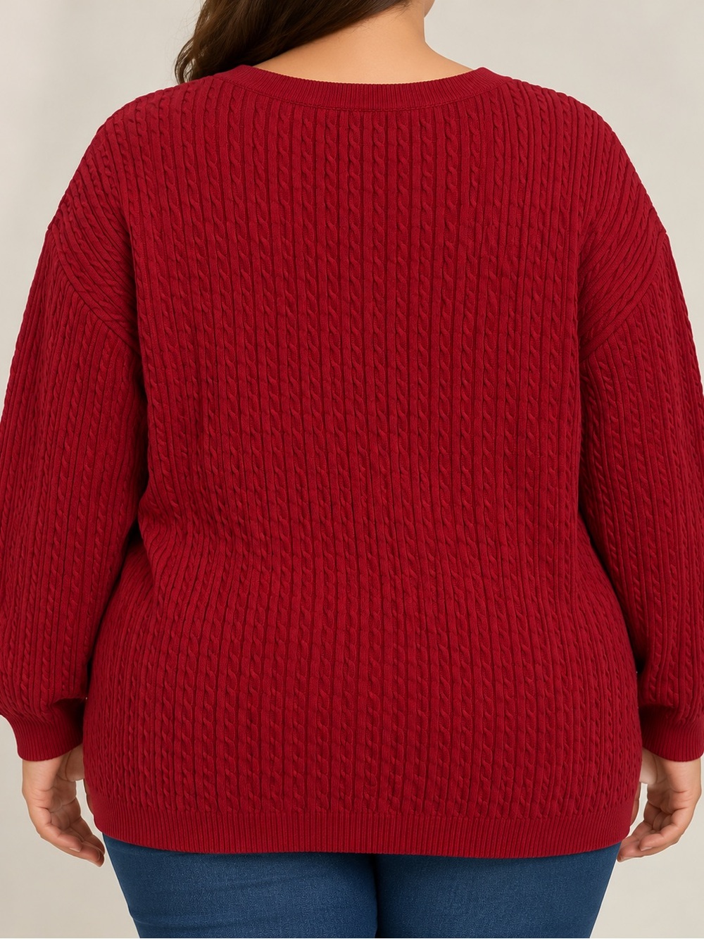 Pendleton Deep Red  Burgundy Cable-Knit V-Neck Cardigan Sweater 2XL - Picture 3 of 9